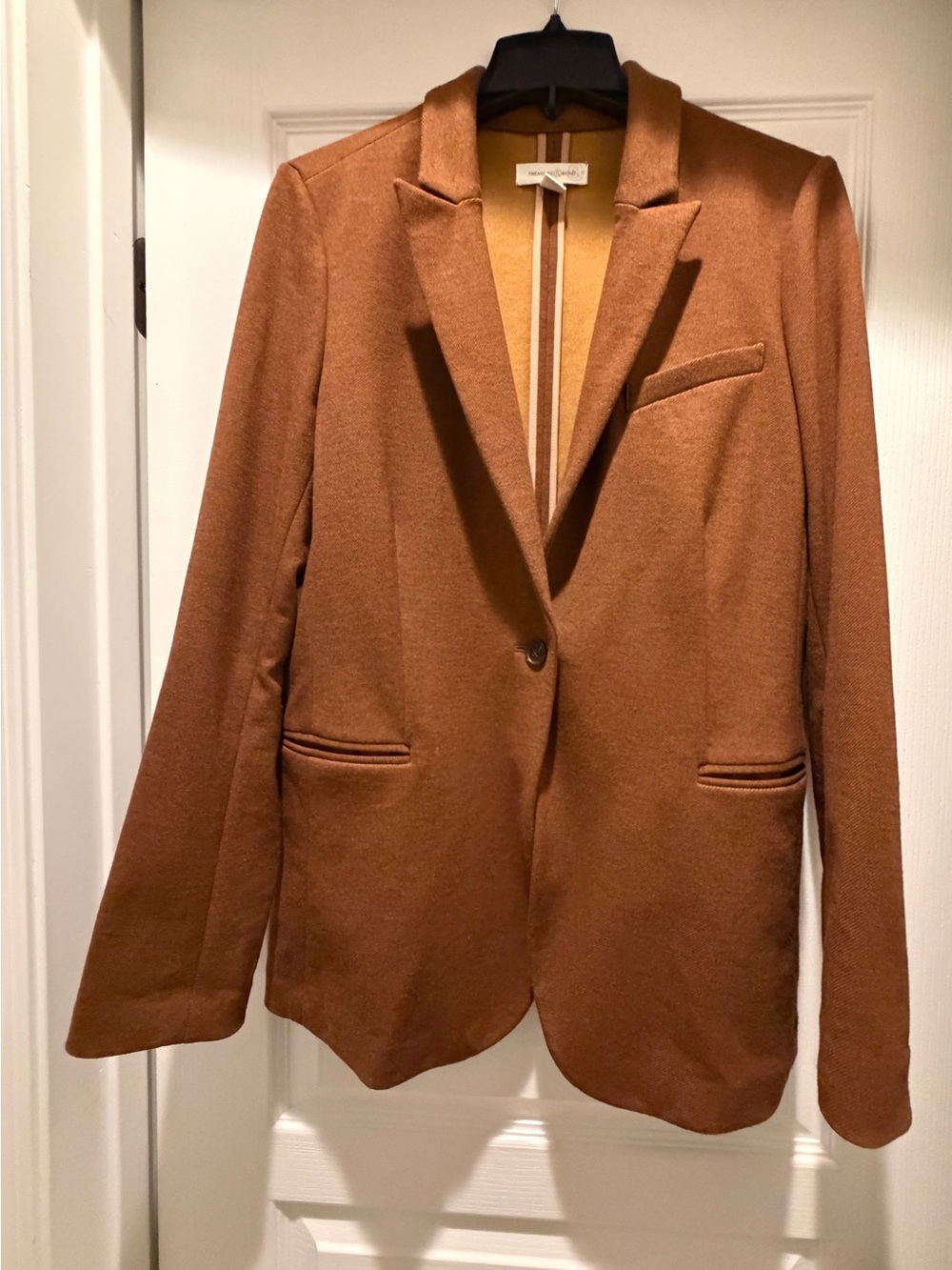 Treasure & Bond Brown Cognac Tailored Blazer Jacket M